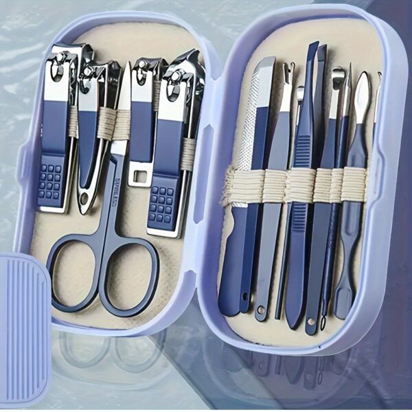 A Set Of 14pcs Stainless Steel Manicure And Pedicure Tools, Featuring Modern Style Concave Edge Nail Clippers And Grooming Tools, Including A Portable Storage Box - A Unisex Odorless Nail Care Kit - Image 3