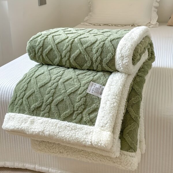 1pc Double-Sided Fleece Bed Blanket, Autumn And Winter Thickened Sofa Blanket, Air Conditioning Blanket, Suitable For All Seasons, Christmas present - Image 21