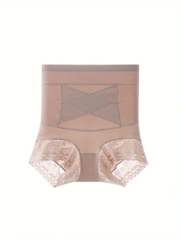 High-Waisted Tummy Control Briefs for Women, Butt Lifter Shapewear, Postpartum Slimming Panties with Lace Trim - Image 10