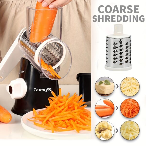 Cheese Grater, Kitchen Mandoline Vegetable Slicer With 7.62 Cmterchangeable Blades, Easy To Clean Rotary Grater Slicer For Fruit, Grinder For Potato, Carrot, Nuts - Image 10