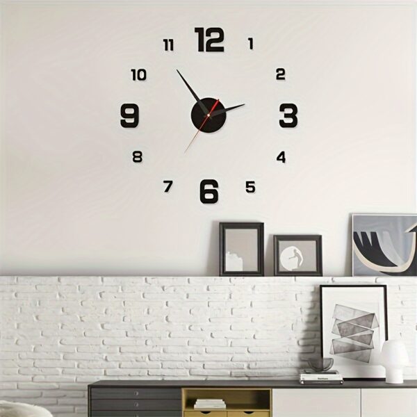 1pc NONZHU 3D Digital Wall Clock, Large Luminous LED Display, Silent Battery-Powered, Acrylic Material, Ideal for Living Room & Bedroom Decor, Christmas Photography Background Lighting Prop, Studio Photography Lighting, Background Decoration, Prop Lightin - Image 3