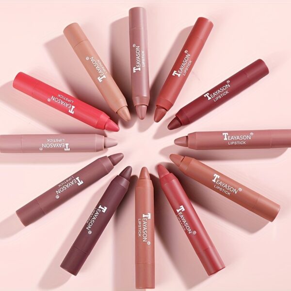 12 Colors Matte Moisturizing Lipstick Crayons - Long Lasting, Waterproof, Smooth, Fuller Lip Makeup Finish Valentine's Day Gifts - Image 12