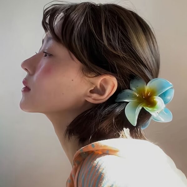 6pcs/1pc Random Color Egg Flower Hairpin, Plastic Fairy Elegant Hairpin, Ideal Gift Choice Gradient Color Flower Hair Claw Clip - Sweet and Elegant Hawaiian Style, Suitable for Women and Girls - Fashion Casual Accessories, Photo Props and Gifts - Image 4