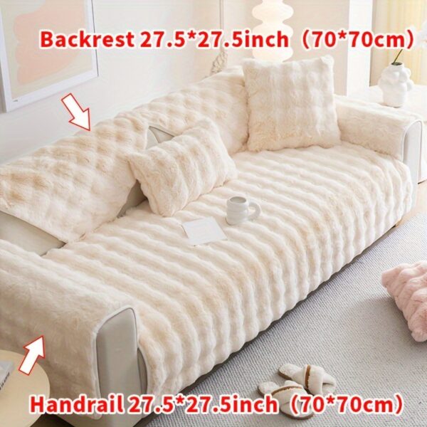[Thick Plush Rabbit Fur Sofa Cover] Luxurious Faux Rabbit Fur Sofa Cover - Soft, Thick Plush Slipcover for Cozy Winter Warmth - Pet-Friendly, Machine Washable - Fits Single to Four-Seater Sofas - Perfect for Living Room, Bedroom, Office Decor - Image 35