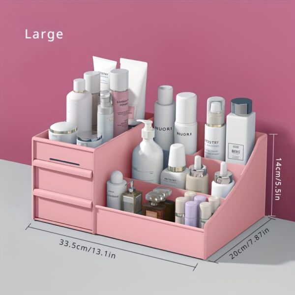 Makeup Organizer for Vanity Large Capacity Desk Storage with Drawers  Holder for Cosmetics, Skincare, Eyeshadow, Lotions, Lipstick, Nail Polish and Jewelry in Bathroom Bedroom Countertop - Image 5