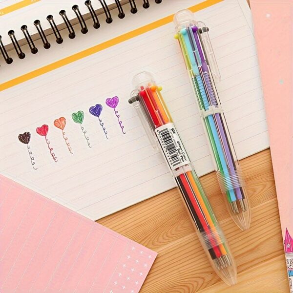 6-color Ballpoint Pen Multi-color Gel Pen Graffiti Marker Pen Stationery For School - Image 2
