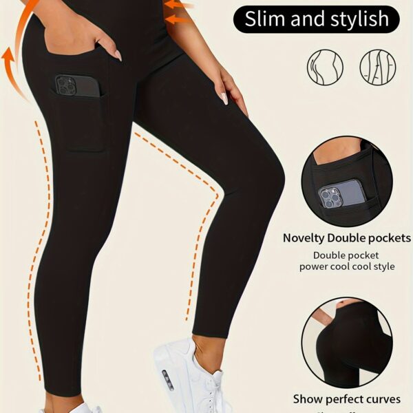 Seamless High-Waist Leggings With Pockets - Super Stretchy Blend For Comfortable Fit - Image 12