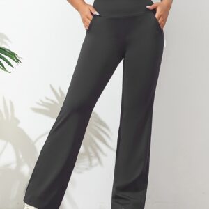 Solid Color Casual Yoga Pants, High Elastic Running Fitness Workout Quick Drying Pants, Women's Activewear