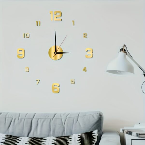 1pc NONZHU 3D Digital Wall Clock, Large Luminous LED Display, Silent Battery-Powered, Acrylic Material, Ideal for Living Room & Bedroom Decor, Christmas Photography Background Lighting Prop, Studio Photography Lighting, Background Decoration, Prop Lightin - Image 5