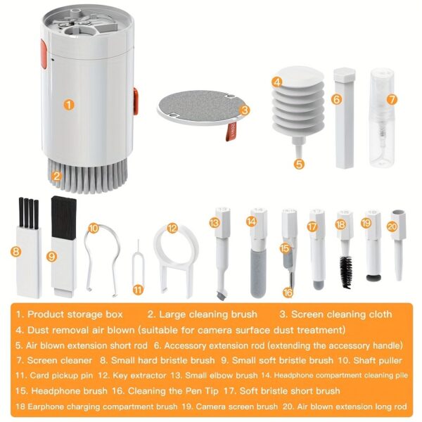20 in 1 Multi-Function Cleaning Kit: Keyboard Cleaner, Earbuds Cleaning Pen, Brush for PC, Laptop, Phone, Headphones, Camera, and Airpod - Image 6
