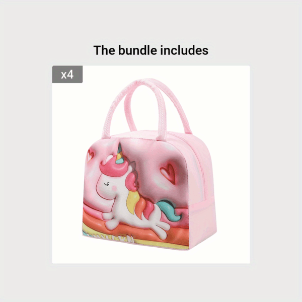 1pc Adorable 3D Pattern Girls Lunch Bag - Portable, Insulated & Retains Freshness - Perfect for School or Picnics - A Thoughtful Gift Idea - Image 18