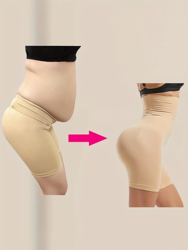 Solid Seamless High Waist Shaping Shorts, Tummy Control Compression Shorts To Lift & Shape Buttocks, Women's Underwear & Shapewear - Image 2