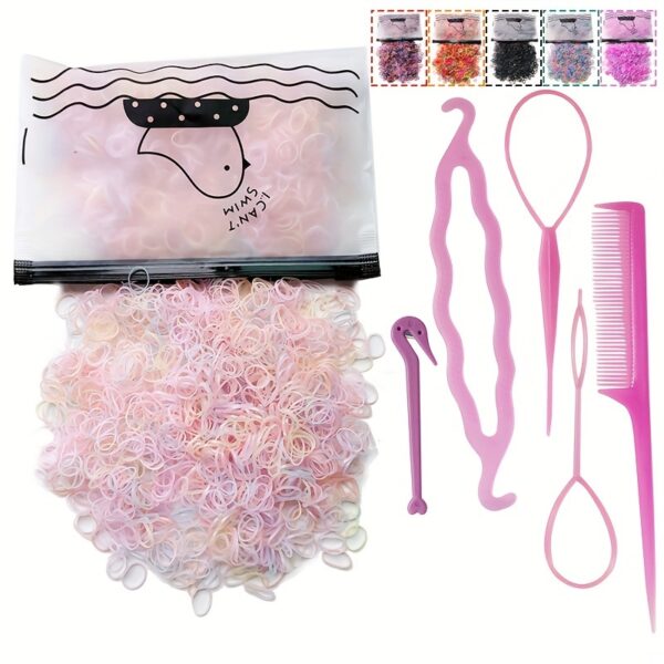 1505pcs Mini Colorful Hair Ties & Styling Tools, Perfect for Girls Hair Accessories, Ideal Choice for Gifts - Image 2