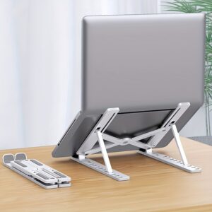 Ten Levels Adjustable Laptop Stand, Single Fork Folding Lift Cooling Base Desktop Tablet Portable Bracket, ABS Material, Compatible With All Notebook