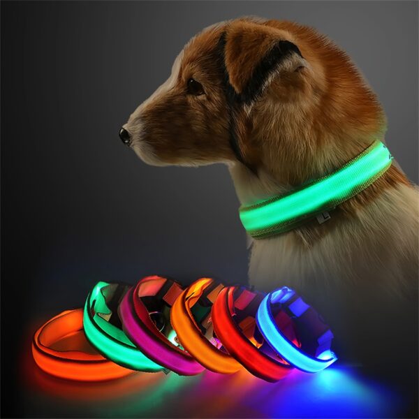 Glowing LED Pet Collar, Battery Powered, Polyester Reflective Dog Walking Necklace, Safe Voltage ≤36V, Nighttime Visibility Safety Accessory - Image 6