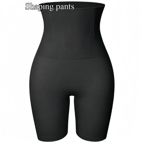 1pc High-Waist Tummy Control Shapewear Shorts for Women - Seamless, Butt Lifting, Comfortable Fit in Black or Beige, Ribbed Texture, Postpartum Support & Fitness Girdle Briefs, Seamless Undergarment|Invisible Waistband|Smooth Seamless Design - Image 7