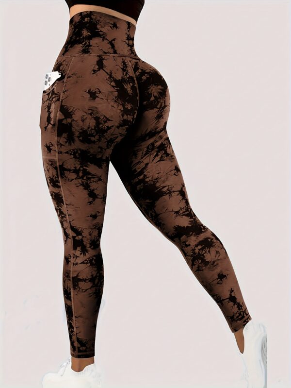 High Waist Tie Dye Tummy Control Leggings, Women's Activewear Wide Waistband Fitness Gym Sports Yoga Workout Running Butt Lifting Tight Pants - Image 10