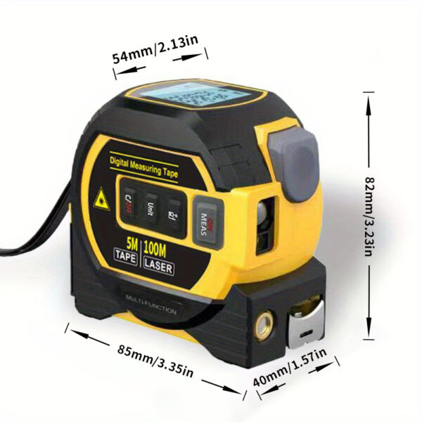 MIGPRC High-Precision Laser Rangefinder & Steel Tape Measure - Non-Waterproof, Alkaline Battery Powered - Image 9