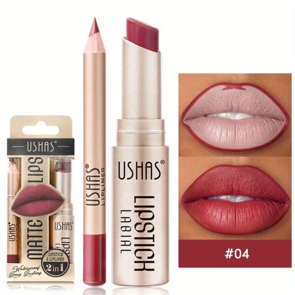 Golden Box Matte Lipstick + Lip Liner Lasting Waterproof Nude Lipstick 24 Hour Waterproof Velvet Nonstick Cup Lipgloss Lip Stain Pigmented Lip Makeup Valentine's Day Gifts - Image 21