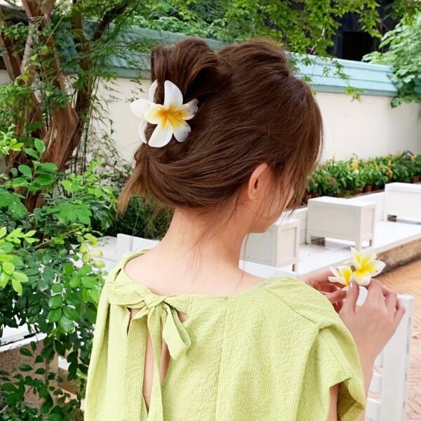 6pcs/1pc Random Color Egg Flower Hairpin, Plastic Fairy Elegant Hairpin, Ideal Gift Choice Gradient Color Flower Hair Claw Clip - Sweet and Elegant Hawaiian Style, Suitable for Women and Girls - Fashion Casual Accessories, Photo Props and Gifts - Image 16