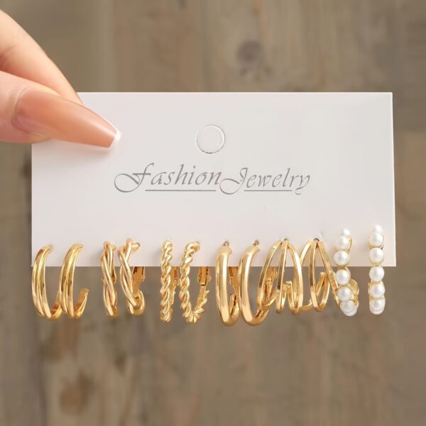 Pairs Set Of Tiny Delicate Hoop Earrings Zinc Alloy Jewelry Vintage Elegant Style Pretty Female Gift - Image 5
