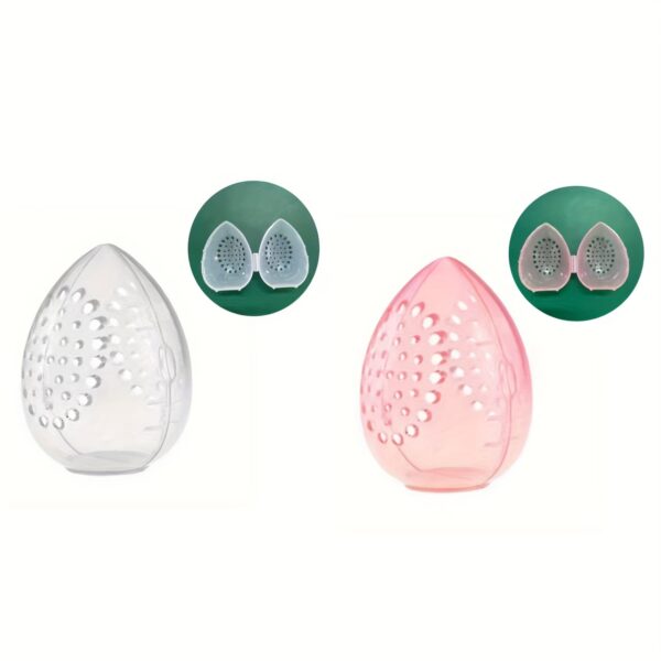 Protective Makeup Sponge Travel Case - Breathable Beauty Blender Holder with Clear Storage Box - Image 7