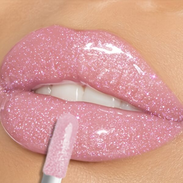 KAFURIX Waterproof Pink 1pc Lip Glaze - Glossy Finish, Sparkle Shine, Long-Lasting, Non-Sticky Paste for All Skin Types, Easy Application - Image 3