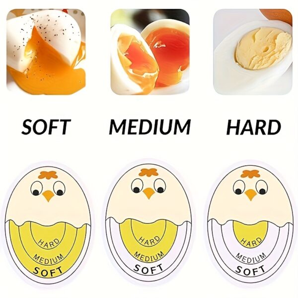 1pc/Red/Yellow Changing Egg Timer And Boiled Egg Holder - Perfect for Soft And Hard Boiled Eggs, Safe And Fun, Easy to Read, No Guessing! RV Gadget, Kitchen Accessory. RV Kitchen Cooktop Accessories, Without Battery - Image 4