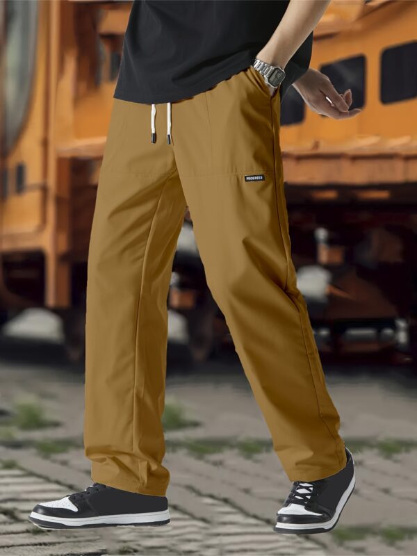 Mens Regular Fit Straight Leg Polyester Joggers - Soft, Breathable, and Comfortable Casual Sweatpants for Spring and Fall - Machine Washable and Easy Care - Image 7