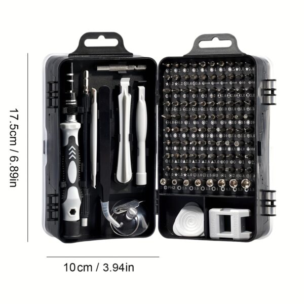 115-in-1 Precision Screwdriver Set, 115-in-1 Magnetic Repair Tool Kit, Anti-Slip Portable Tool Kit, Professional Screwdriver Tool Kit, Ergonomic Handle, Small Screwdriver For Mobile Phone, Computer, Watch, Laptop, Macbook, Glasses, Electronics - Image 2