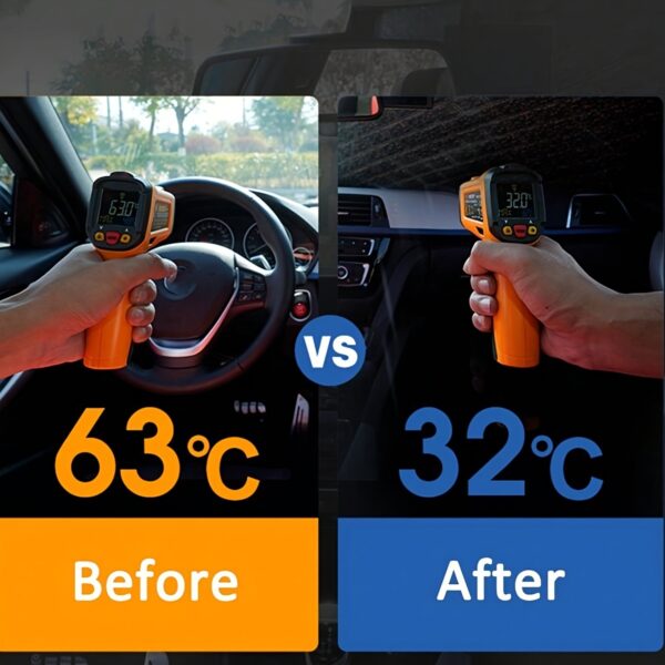 1pc Portable, Foldable Car Windshield Sunshade, Protect Your Car From The Sun, 140*80cm For SUV/Off-Road General, Black - Image 4