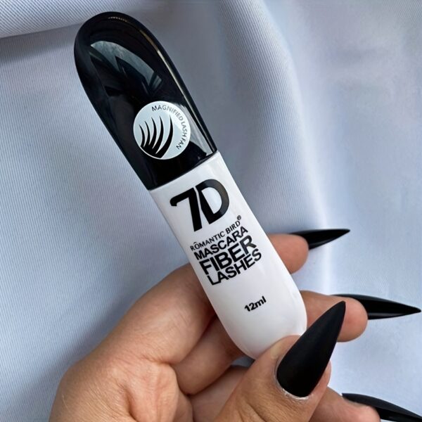 Lengthening 7D Silk Fiber Mascara with 4D Volume - Waterproof, Long-Lasting, Talc-Free, for All Skin Types, Black - Image 8