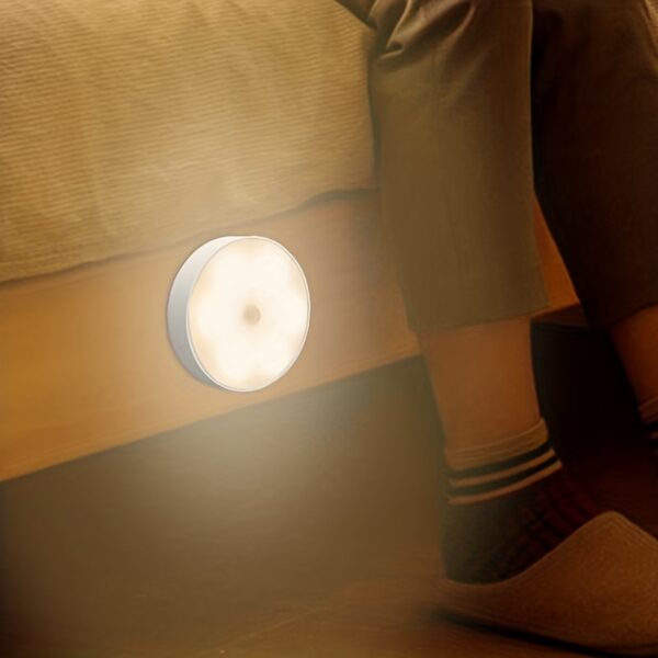 Human Sensing LED Night Light Corridor Wardrobe Bedroom Bedside Sensor Circular Light - Image 10