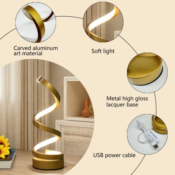 1pc The Original Spiral Lamp Is Suitable For Office, Bedroom, Living Room, Friends Give Gifts, USB Connection Is Easy To Use - Image 12