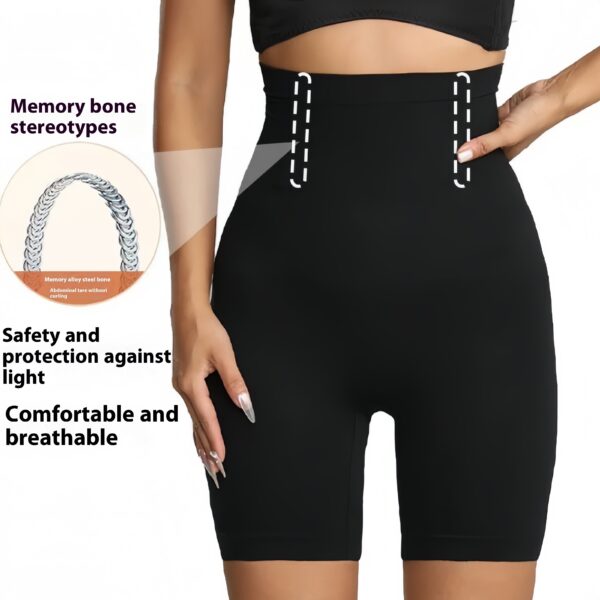 1pc High-Waist Tummy Control Shapewear Shorts for Women - Seamless, Butt Lifting, Comfortable Fit in Black or Beige, Ribbed Texture, Postpartum Support & Fitness Girdle Briefs, Seamless Undergarment|Invisible Waistband|Smooth Seamless Design - Image 9