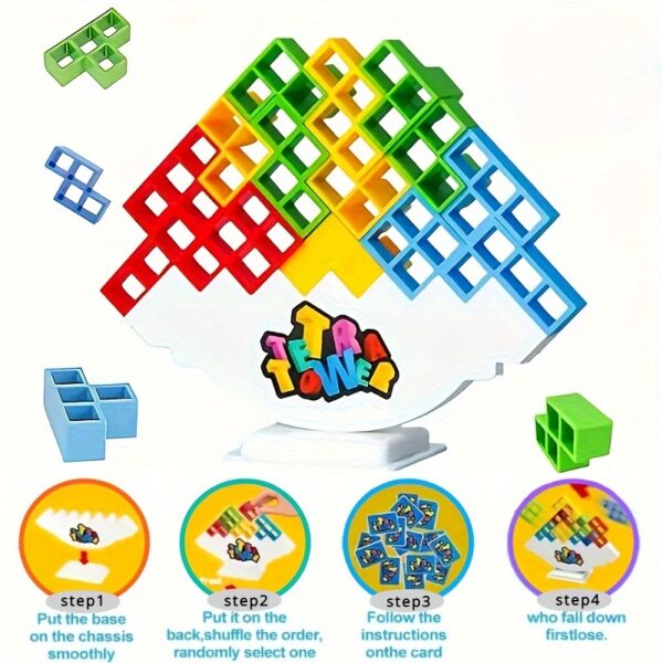 [Fun Balance Toys] Balance Tower Games, Stacking Fun Desktop Toys | Balancing Blocks, Entertaining Party Games | Balance Stacking Toys for Family Games, Gatherings, And Travel - Image 6