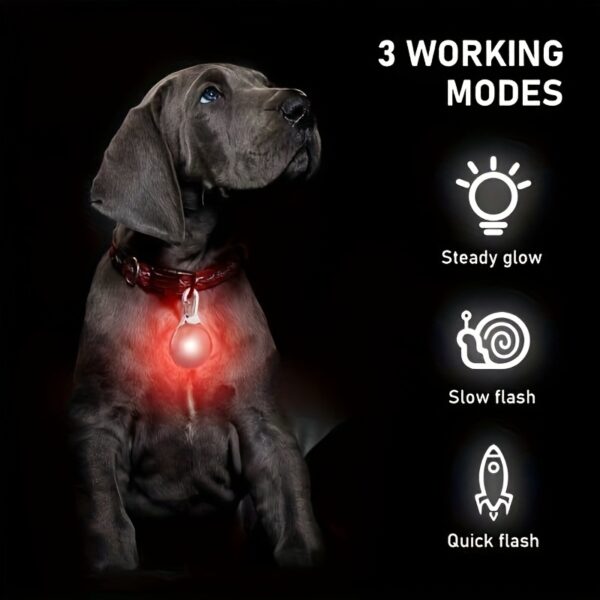 Bright LED Collar Light Pendant with Carabiner Clip-Setting Insulating Sheet for Nighttime Safety of Dogs and Cats - Flashing Pet Tag Supplies - Image 8