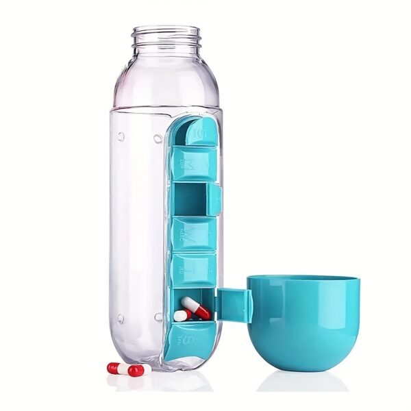 Creative Two-in-one Medicine Box Water Cup Seven-day Divided Outdoor Portable Water Bottle One-week Medicine Box Cup - Image 3