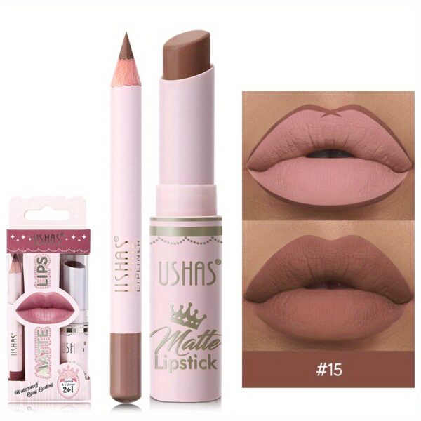 Golden Box Matte Lipstick + Lip Liner Lasting Waterproof Nude Lipstick 24 Hour Waterproof Velvet Nonstick Cup Lipgloss Lip Stain Pigmented Lip Makeup Valentine's Day Gifts - Image 36