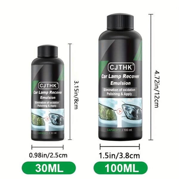 CJTHK Car Lamp Recover Emulsion - Universal Headlight Restoration Polish, Scratch Remover & Maintenance Fluid Kit for Auto Accessories - PE Material - Image 3
