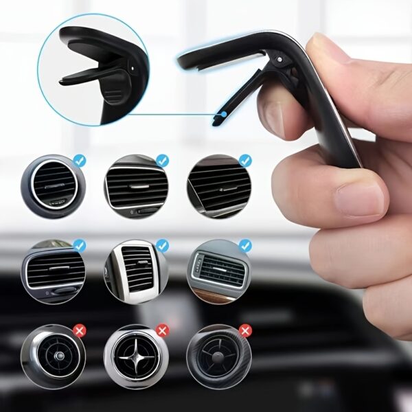 L Shape Air Vent Mount Stand Magnetic Mobile Holder Magnetic Car Phone Holder - Image 8
