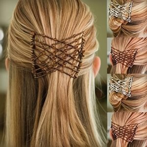 1pc Magic Hair Comb Vintage Bead Stretchy Magic Clip Comb Crystal Stretch Faux Pearls Decor Hair Accessories Hair Jewelry Hair Styling Decoration