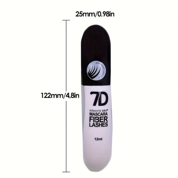 Lengthening 7D Silk Fiber Mascara with 4D Volume - Waterproof, Long-Lasting, Talc-Free, for All Skin Types, Black - Image 6