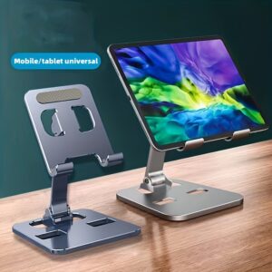 All Metal Foldable Lifting Mobile Phone Holder Lazy Desktop Holder Mobile Phone Tablet Universal Holder Multi Angle Adjustable Mobile Phone Holder Children's Online Class Mobile Phone Holder Base, Compact And Portable
