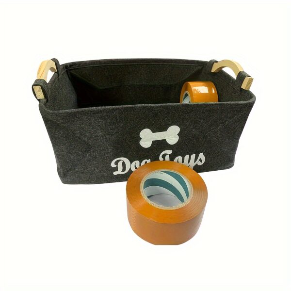 Felt Pet Toy Box, Dog Toy Box, Storage Basket Chest Organizer - Perfect For Organizing Pet - Image 8