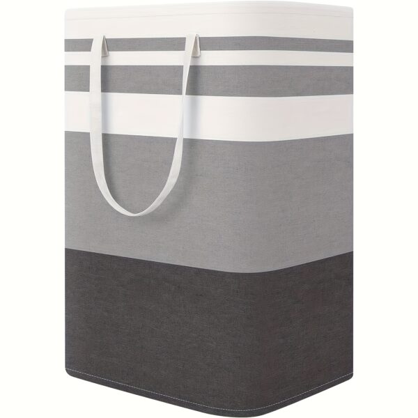 Large Laundry Basket, Freestanding with Expandable Folding Clothes Rack, Suitable for Dorm and Home Clothing Toys - Gradient Gray, 74.99L, Suitable for Hotel, Laundry Baskets - Image 3