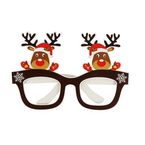 9 Pairs Santa Claus Christmas Tree Elk Paper Glasses, Frame Christmas Glasses, Photo Props, Christmas Decoration - Image 6
