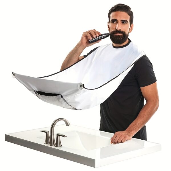 1pc Men's Home Beard Scraping Extra Wide Tie, Suction Cup Shape Shaving Bib, Ideal choice for Gifts - Image 2