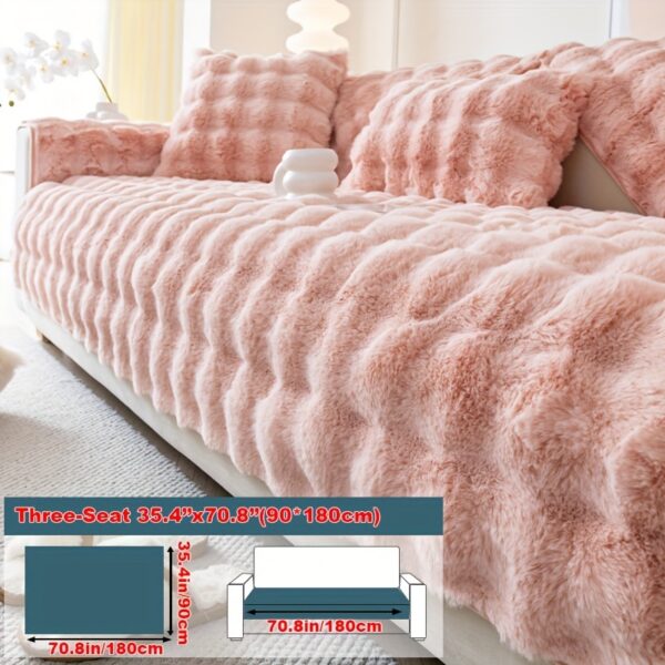[Thick Plush Rabbit Fur Sofa Cover] Luxurious Faux Rabbit Fur Sofa Cover - Soft, Thick Plush Slipcover for Cozy Winter Warmth - Pet-Friendly, Machine Washable - Fits Single to Four-Seater Sofas - Perfect for Living Room, Bedroom, Office Decor - Image 38