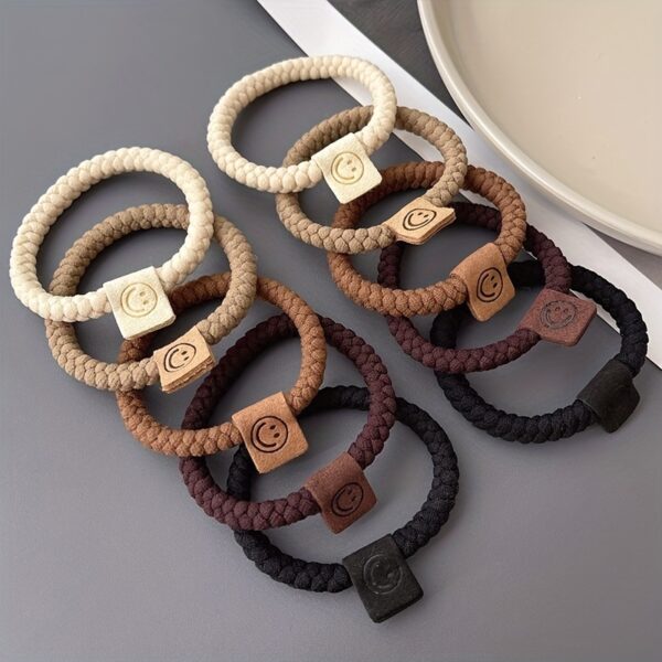 5 Pcs Minimalist Twist Hair Ropes Set Soft High Elastic Hair Rings Casual Versatile Ponytail Hair Scrunchies - Image 2